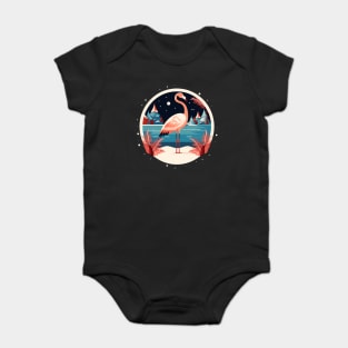 Flamingo Flock Sunset, Love Flamingos Baby Bodysuit